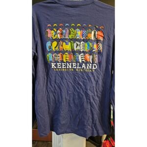 Gorpcore Ahead Keeneland Jockey Silks Long Sleeve Tee Mens Indigo Navy size S